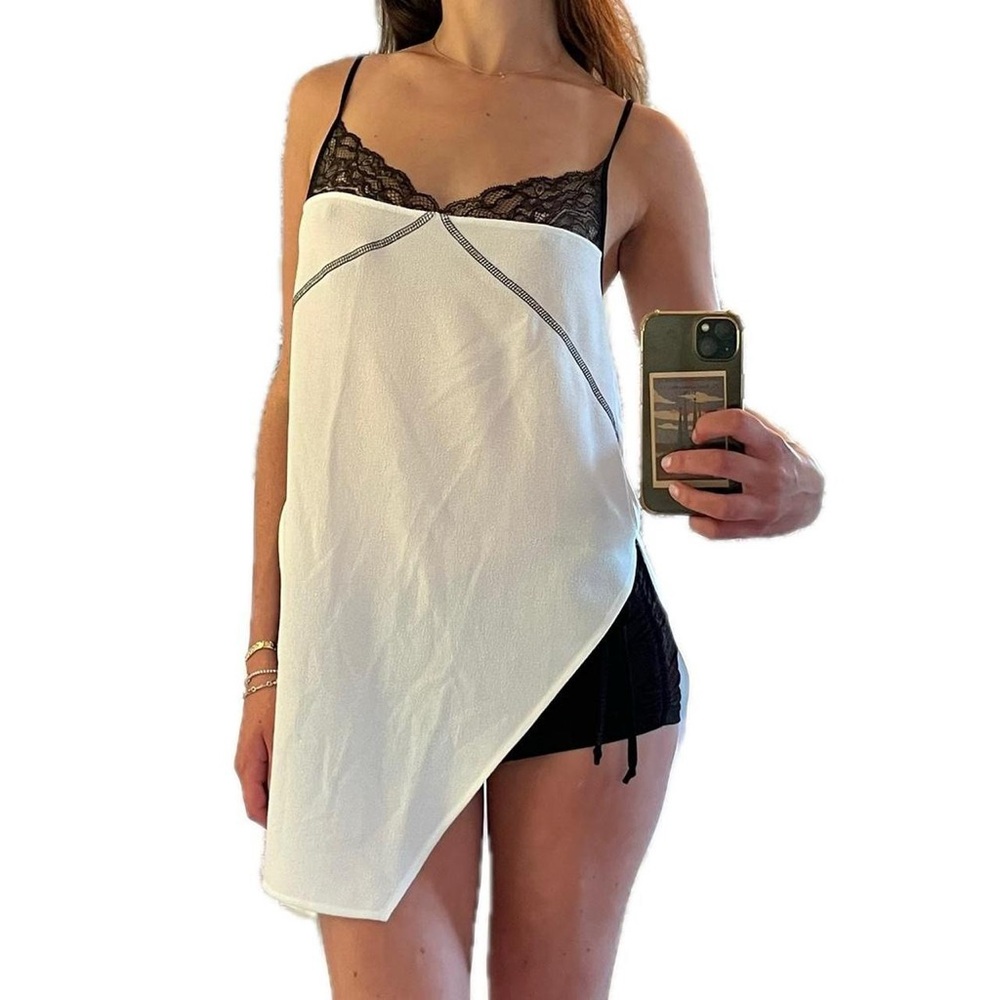 Zara long white cami tank